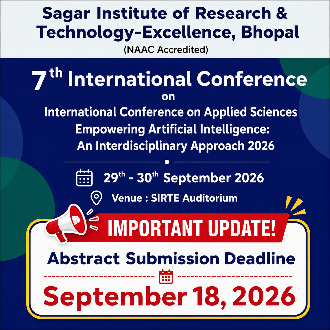  7th International Conference on Applied Sciences Empowering Artificial Intelligence: An Interdisciplinary Approach 2026